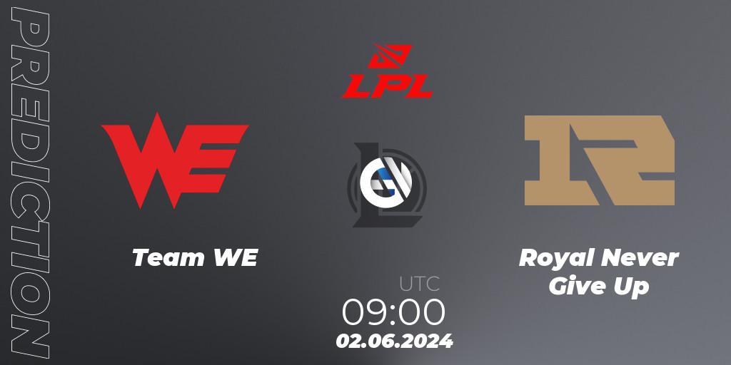 Pronóstico Team WE - Royal Never Give Up. 02.06.2024 at 09:00, LoL, LPL 2024 Summer - Group Stage