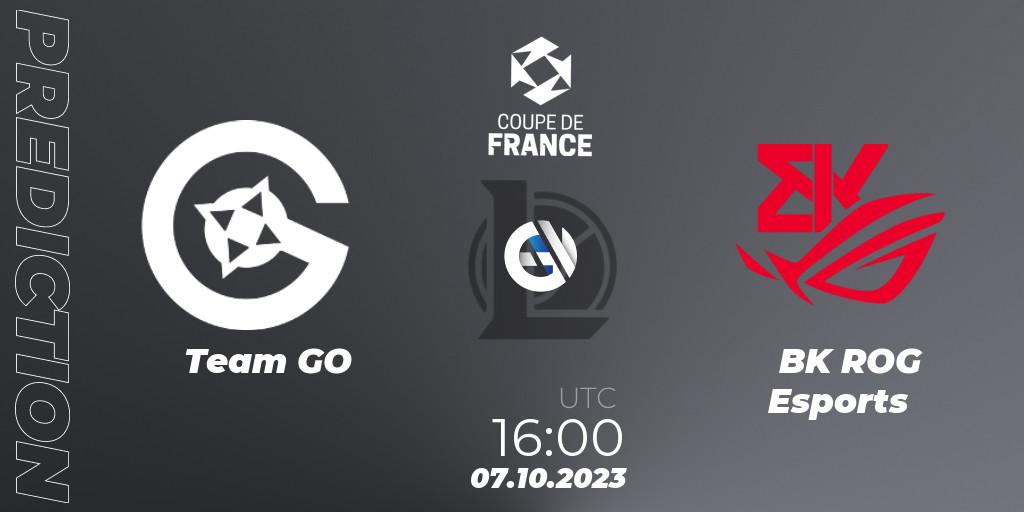Pronóstico Team GO - BK ROG Esports. 07.10.23, LoL, Coupe de France 2023