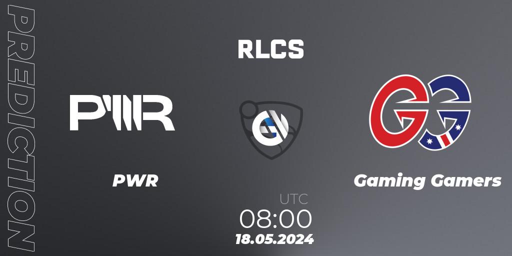 Pronóstico PWR - Gaming Gamers. 18.05.2024 at 10:00, Rocket League, RLCS 2024 - Major 2: OCE Open Qualifier 5