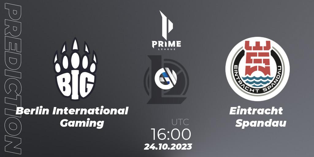 Pronóstico Berlin International Gaming - Eintracht Spandau. 24.10.2023 at 16:00, LoL, Prime League Pokal 2023