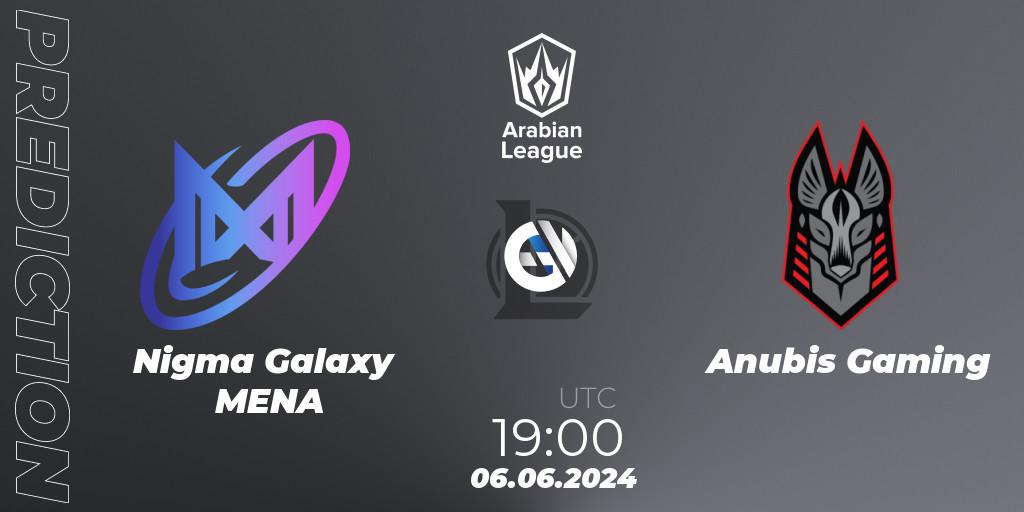 Pronóstico Nigma Galaxy MENA - Anubis Gaming. 06.06.2024 at 19:00, LoL, Arabian League Summer 2024
