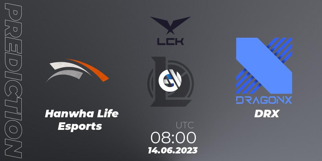 Pronóstico Hanwha Life Esports - DRX. 14.06.23, LoL, LCK Summer 2023 Regular Season