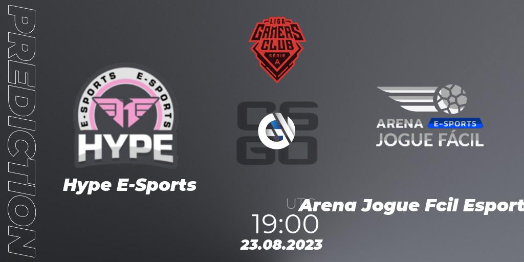Pronóstico Hype E-Sports - Arena Jogue Fácil Esports. 23.08.2023 at 19:00, Counter-Strike (CS2), Gamers Club Liga Série A: August 2023