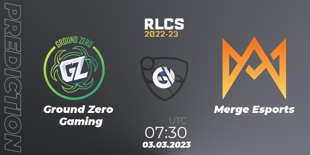 Pronóstico Ground Zero Gaming - Merge Esports. 03.03.2023 at 07:30, Rocket League, RLCS 2022-23 - Winter: Oceania Regional 3 - Winter Invitational