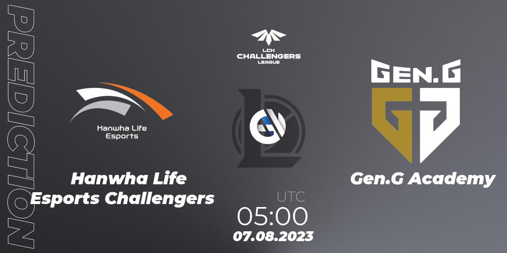 Pronóstico Hanwha Life Esports Challengers - Gen.G Academy. 07.08.23, LoL, LCK Challengers League 2023 Summer - Playoffs