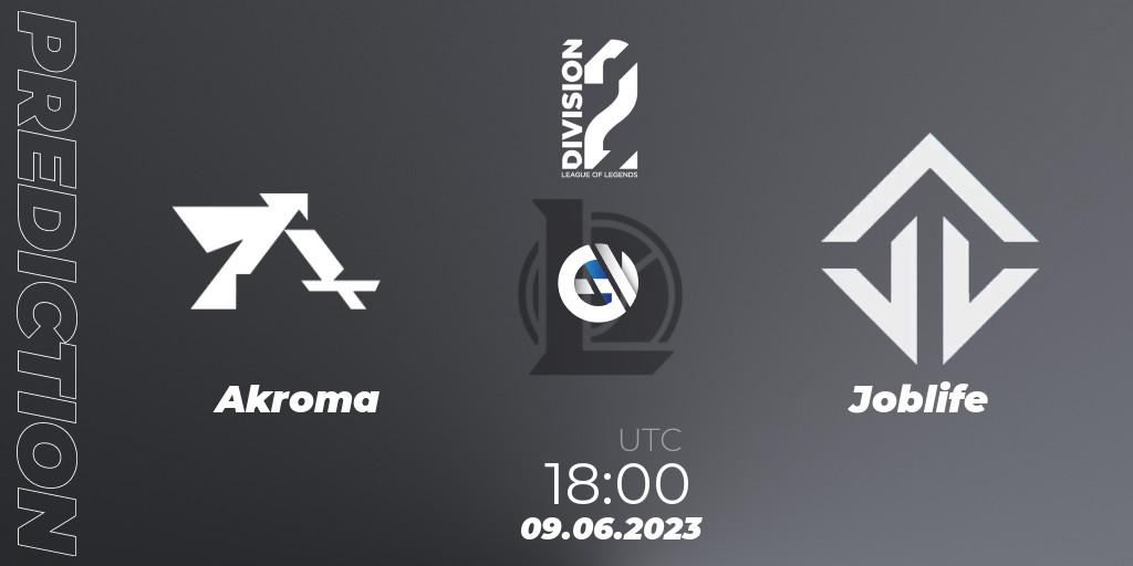 Pronóstico Akroma - Joblife. 09.06.23, LoL, LFL Division 2 Summer 2023 - Group Stage