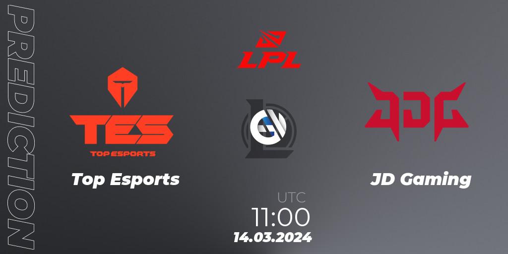 Pronóstico Top Esports - JD Gaming. 14.03.24, LoL, LPL Spring 2024 - Group Stage