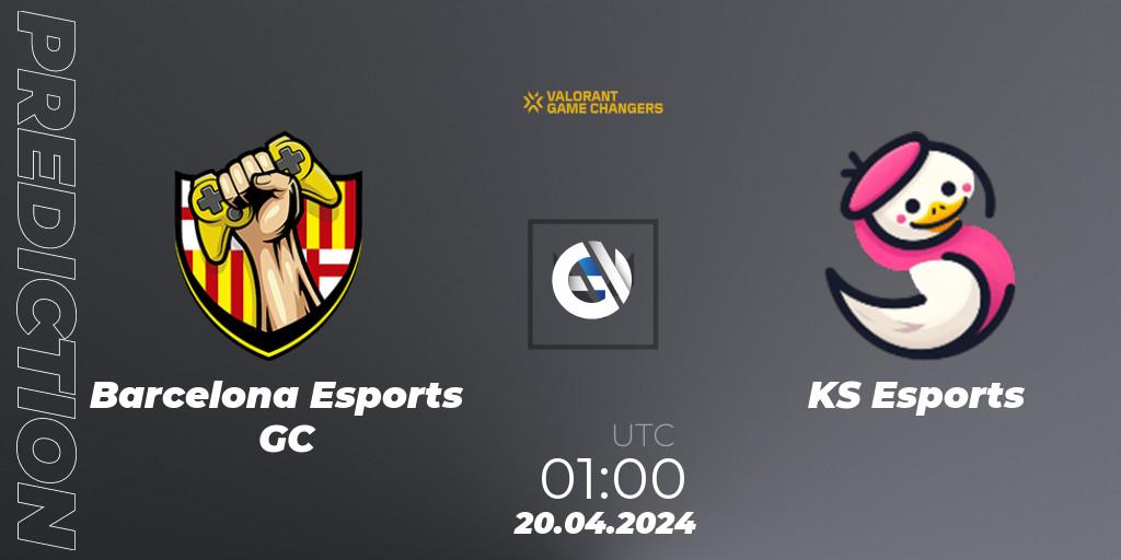 Pronóstico Barcelona Esports GC - KS Esports. 20.04.2024 at 01:30, VALORANT, VCT 2024: Game Changers LAN - Opening