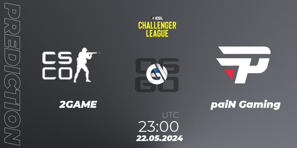 Pronóstico 2GAME - paiN Gaming. 22.05.2024 at 23:00, Counter-Strike (CS2), ESL Challenger League Season 47: South America
