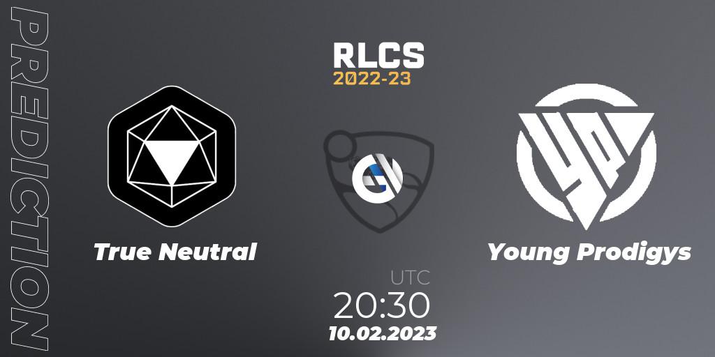 Pronóstico True Neutral - Young Prodigys. 10.02.2023 at 20:30, Rocket League, RLCS 2022-23 - Winter: South America Regional 2 - Winter Cup