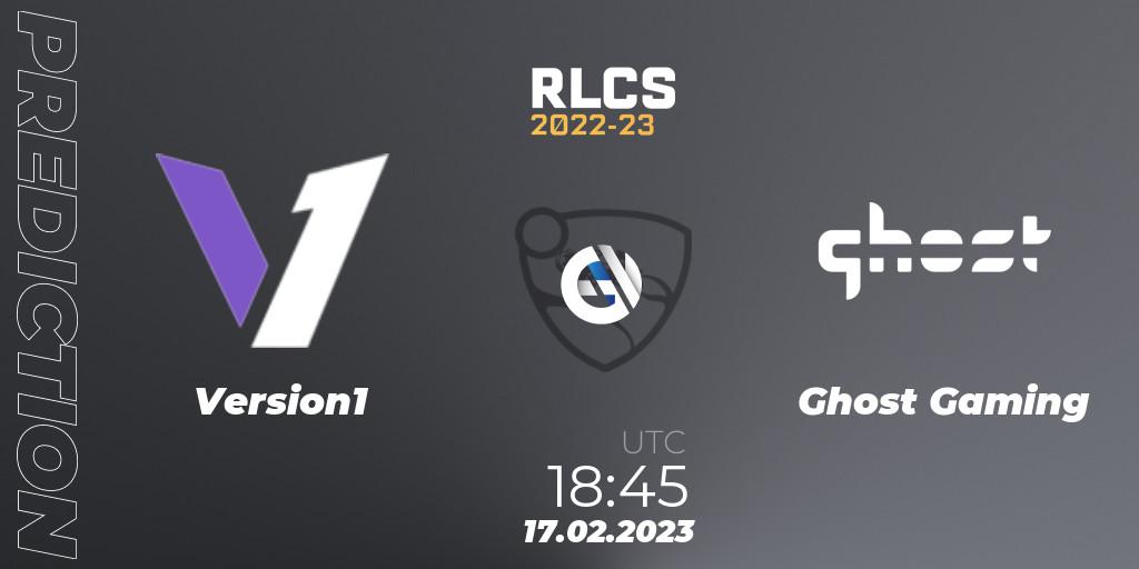Pronóstico Version1 - Ghost Gaming. 17.02.2023 at 18:45, Rocket League, RLCS 2022-23 - Winter: North America Regional 2 - Winter Cup