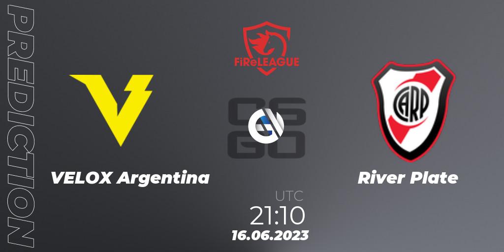 Pronóstico VELOX Argentina - River Plate. 16.06.23, CS2 (CS:GO), FiReLEAGUE Argentina 2023: Closed Qualifier