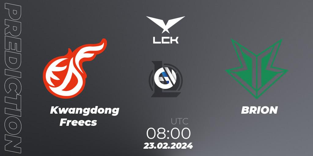 Pronóstico Kwangdong Freecs - BRION. 23.02.24, LoL, LCK Spring 2024 - Group Stage