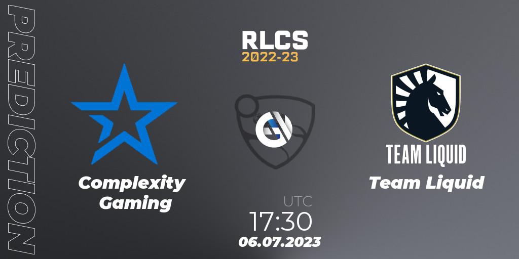 Pronóstico Complexity Gaming - Team Liquid. 06.07.2023 at 18:00, Rocket League, RLCS 2022-23 Spring Major