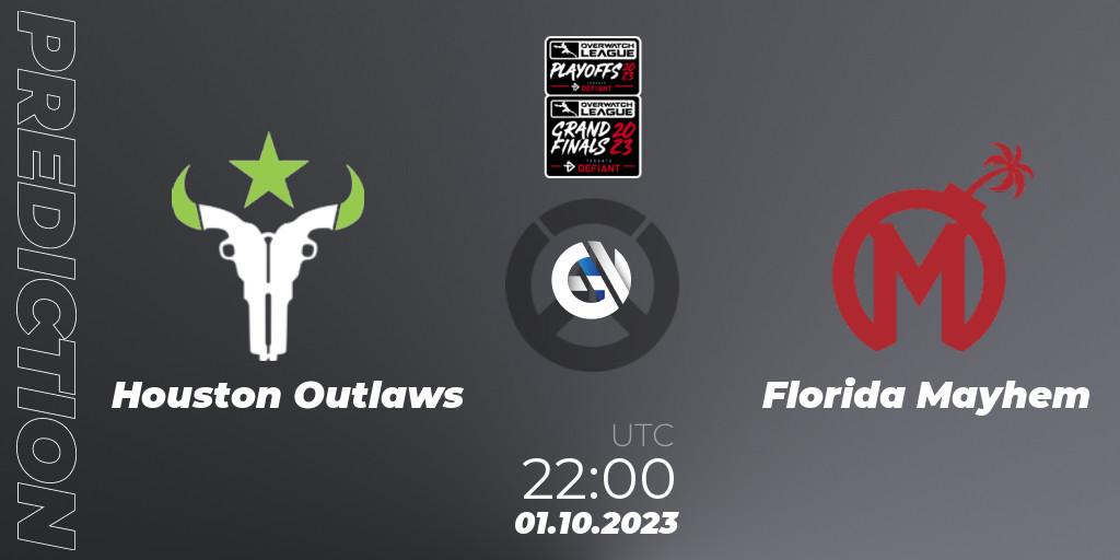 Pronóstico Houston Outlaws - Florida Mayhem. 01.10.2023 at 22:00, Overwatch, Overwatch League 2023 - Playoffs