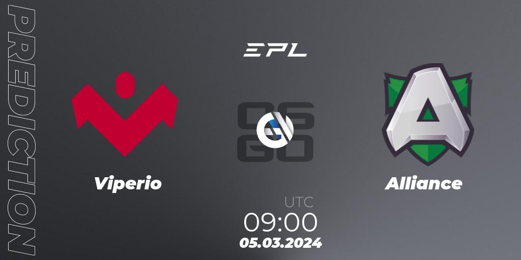 Pronóstico Viperio - Alliance. 05.03.24, CS2 (CS:GO), European Pro League Season 14