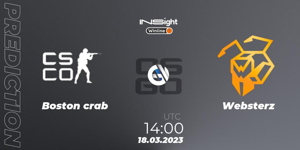 Pronóstico Boston crab - Websterz. 18.03.2023 at 14:00, Counter-Strike (CS2), Winline Insight Season 3