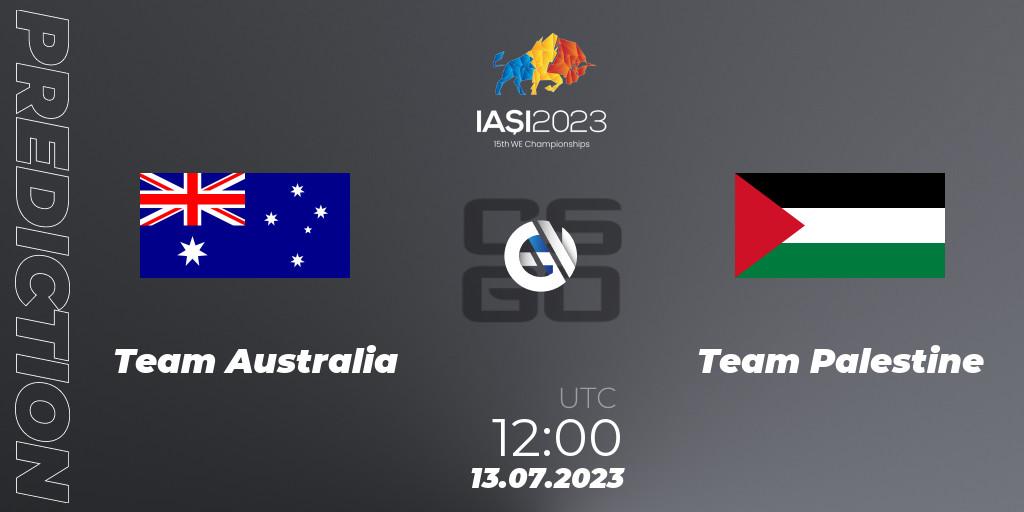Pronóstico Team Australia - Team Palestine. 13.07.2023 at 12:00, Counter-Strike (CS2), IESF Asian Championship 2023
