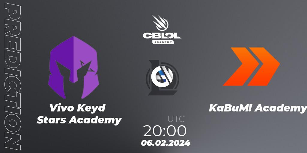 Pronóstico Vivo Keyd Stars Academy - KaBuM! Academy. 06.02.2024 at 20:00, LoL, CBLOL Academy Split 1 2024