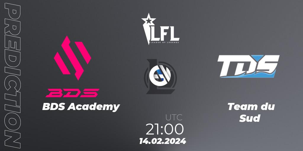 Pronóstico BDS Academy - Team du Sud. 14.02.2024 at 21:00, LoL, LFL Spring 2024