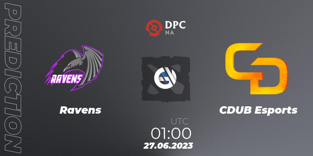 Pronóstico Ravens - CDUB Esports. 27.06.23, Dota 2, DPC 2023 Tour 3: NA Division II (Lower)