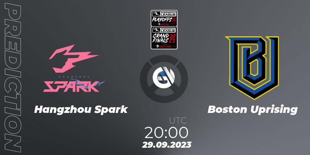Pronóstico Hangzhou Spark - Boston Uprising. 29.09.23, Overwatch, Overwatch League 2023 - Playoffs