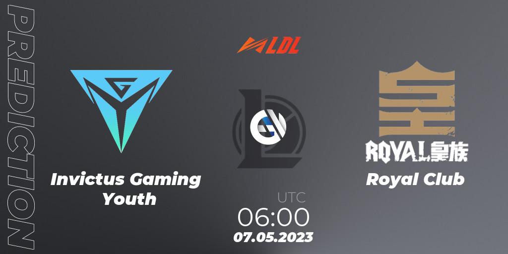 Pronóstico Invictus Gaming Youth - Royal Club. 07.05.2023 at 06:00, LoL, LDL 2023 - Regular Season - Stage 2