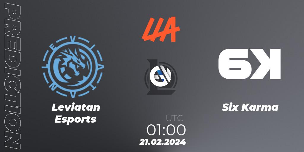 Pronóstico Leviatan Esports - Six Karma. 21.02.2024 at 01:00, LoL, LLA 2024 Opening Group Stage