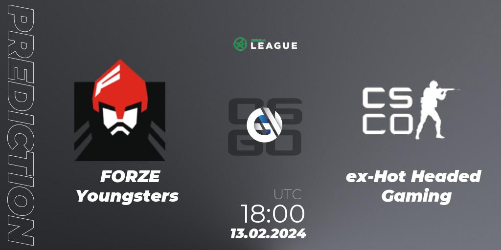Pronóstico FORZE Youngsters - ex-Hot Headed Gaming. 13.02.24, CS2 (CS:GO), ESEA Season 48: Advanced Division - Europe