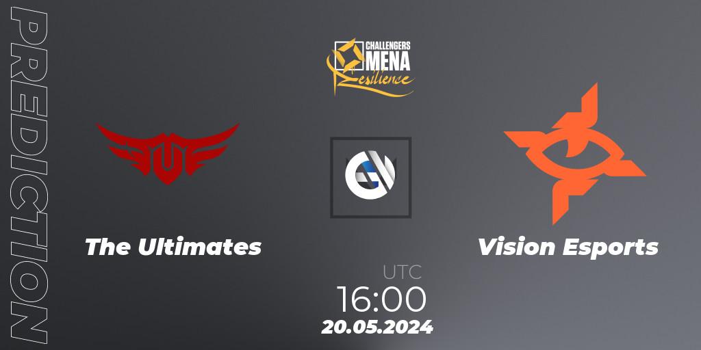 Pronóstico The Ultimates - Vision Esports. 20.05.2024 at 16:00, VALORANT, VALORANT Challengers 2024 MENA: Resilience Split 2 - GCC and Iraq