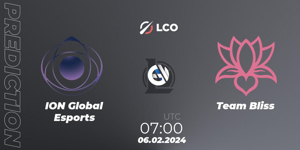 Pronóstico ION Global Esports - Team Bliss. 06.02.24, LoL, LCO Split 1 2024 - Group Stage