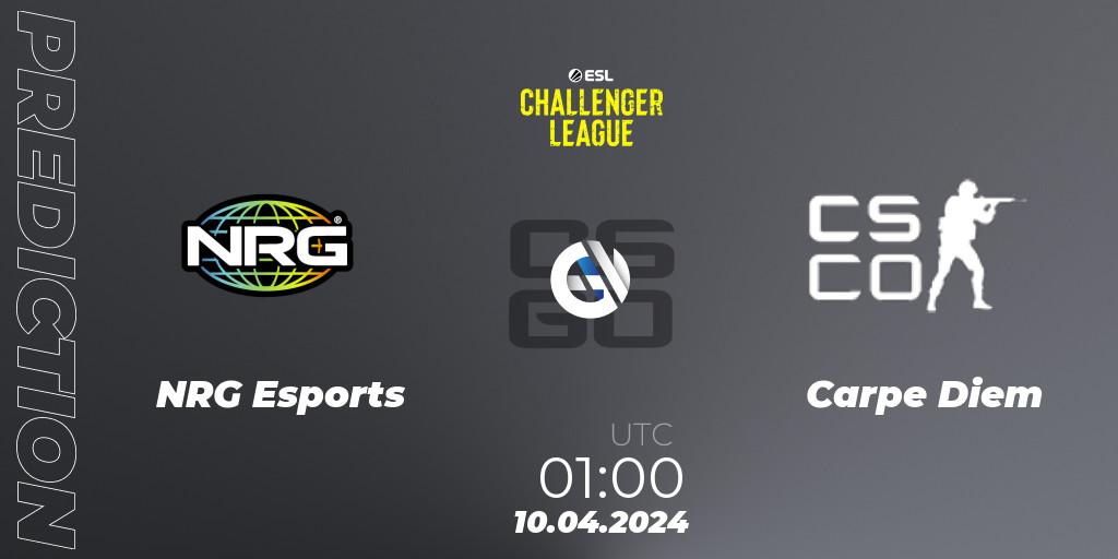 Pronóstico NRG Esports - Carpe Diem. 10.04.2024 at 01:00, Counter-Strike (CS2), ESL Challenger League Season 47: North America