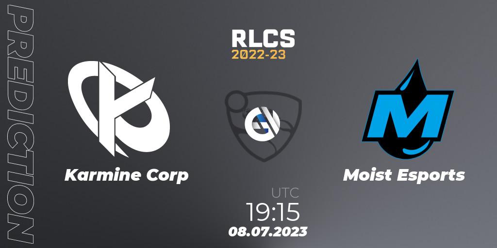 Pronóstico Karmine Corp - Moist Esports. 08.07.2023 at 18:00, Rocket League, RLCS 2022-23 Spring Major