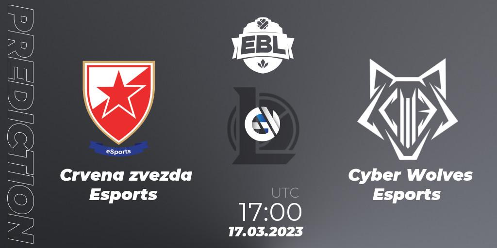 Pronóstico Crvena zvezda Esports - Cyber Wolves Esports. 17.03.2023 at 17:00, LoL, EBL Season 12 - Playoffs