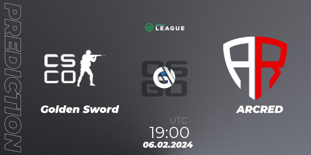 Pronóstico Golden Sword - ARCRED. 16.02.2024 at 19:00, Counter-Strike (CS2), ESEA Season 48: Advanced Division - Europe