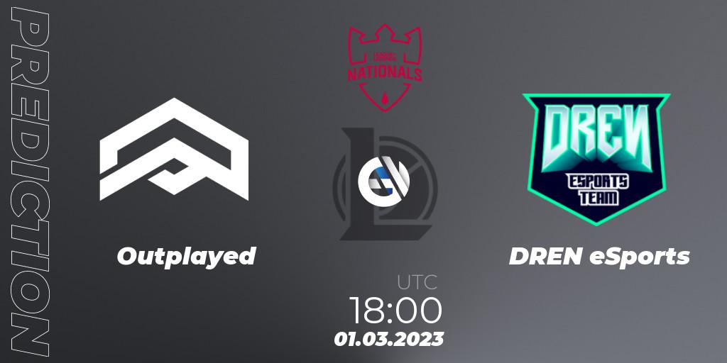 Pronóstico Outplayed - DREN eSports. 01.03.2023 at 18:00, LoL, PG Nationals Spring 2023 - Group Stage