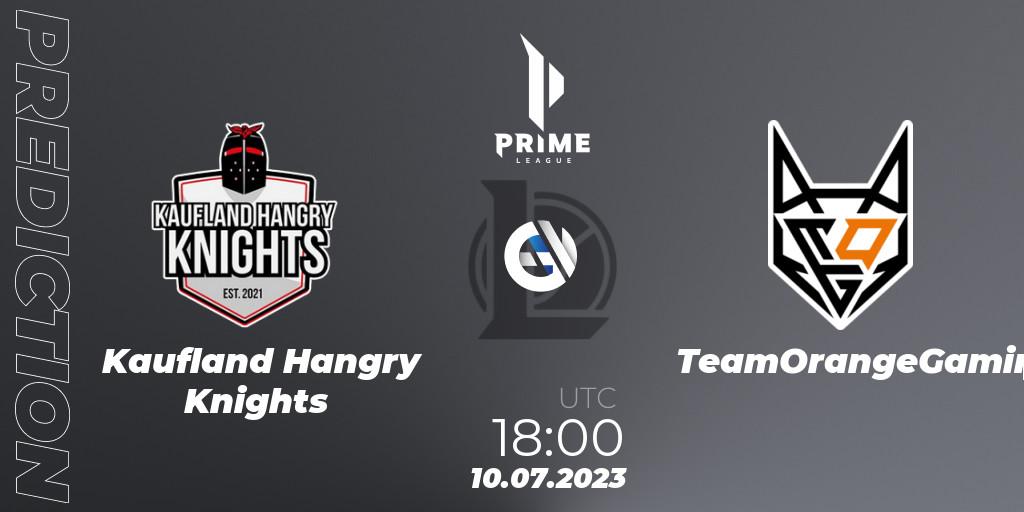 Pronóstico Kaufland Hangry Knights - TeamOrangeGaming. 10.07.2023 at 20:00, LoL, Prime League 2nd Division Summer 2023