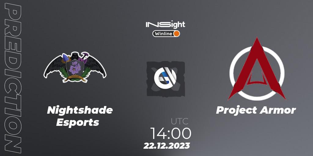 Pronóstico Nightshade Esports - Project Armor. 22.12.2023 at 14:59, Dota 2, Winline Insight Season 4