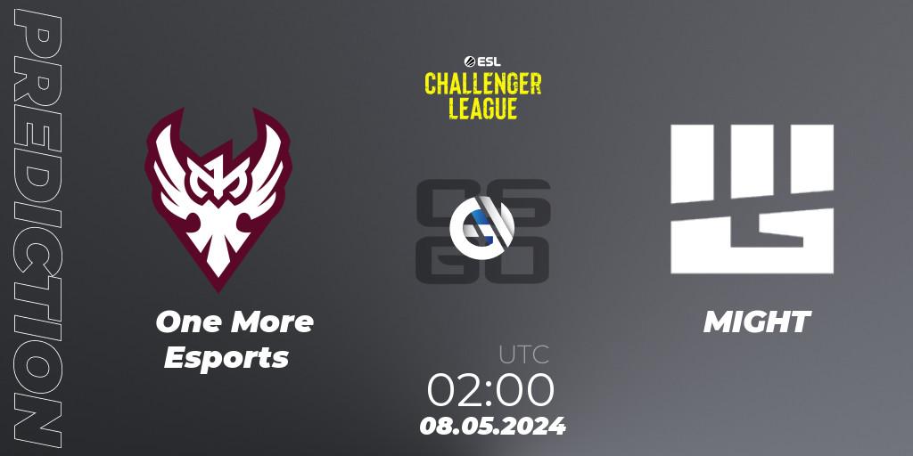 Pronóstico One More Esports - MIGHT. 21.05.2024 at 02:00, Counter-Strike (CS2), ESL Challenger League Season 47: North America