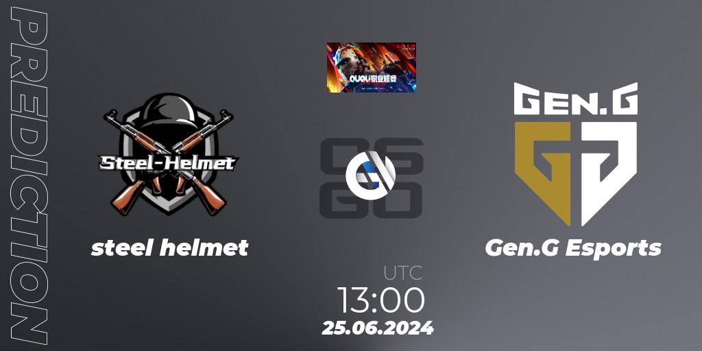 Pronóstico steel helmet - Gen.G Esports. 25.06.2024 at 13:00, Counter-Strike (CS2), QU Pro League