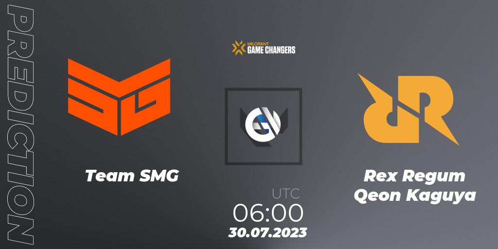 Pronóstico Team SMG - Rex Regum Qeon Kaguya. 30.07.2023 at 06:00, VALORANT, VCT 2023: Game Changers APAC Open 3