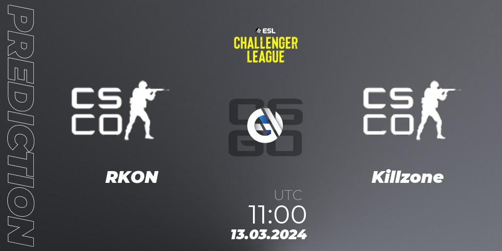 Pronóstico RKON - Killzone. 13.03.2024 at 11:00, Counter-Strike (CS2), ESL Challenger League Season 47: Oceania