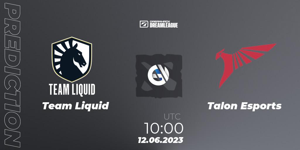 Pronóstico Team Liquid - Talon Esports. 12.06.23, Dota 2, DreamLeague Season 20 - Group Stage 1