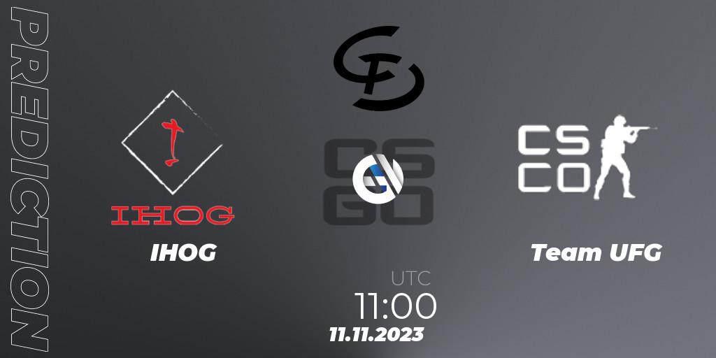 Pronóstico IHOG - Team UFG. 11.11.2023 at 11:00, Counter-Strike (CS2), Europebet Cup 2023