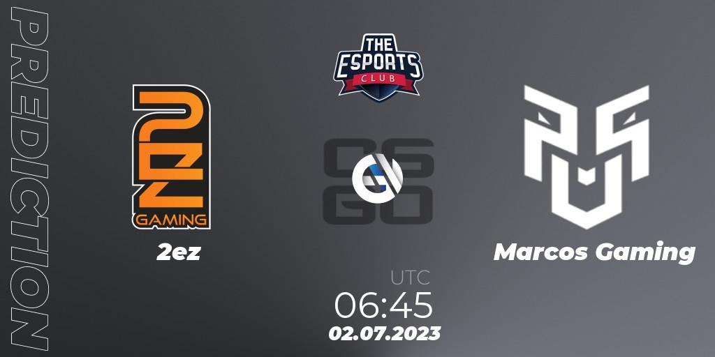 Pronóstico 2ez - Marcos Gaming. 02.07.2023 at 07:45, Counter-Strike (CS2), TEC Arena Connect Pune 2023