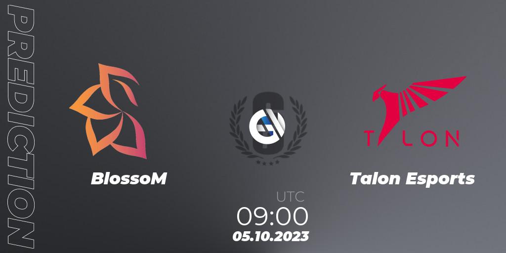 Pronóstico BlossoM - Talon Esports. 05.10.2023 at 09:00, Rainbow Six, South Korea League 2023 - Stage 2 - Last Chance Qualifiers