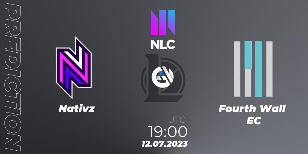 Pronóstico Nativz - Fourth Wall EC. 12.07.2023 at 19:00, LoL, NLC Summer 2023 - Group Stage