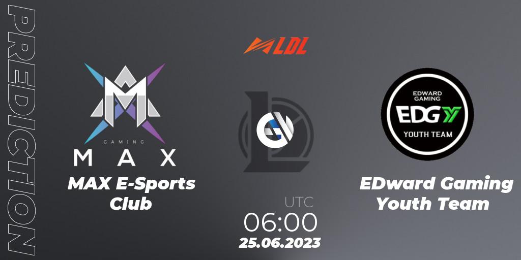 Pronóstico MAX E-Sports Club - EDward Gaming Youth Team. 25.06.2023 at 06:00, LoL, LDL 2023 - Regular Season - Stage 3