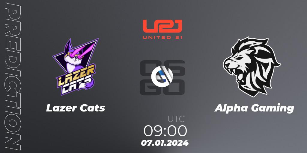 Pronóstico Lazer Cats - Alpha Gaming. 07.01.2024 at 09:00, Counter-Strike (CS2), United21 Season 10
