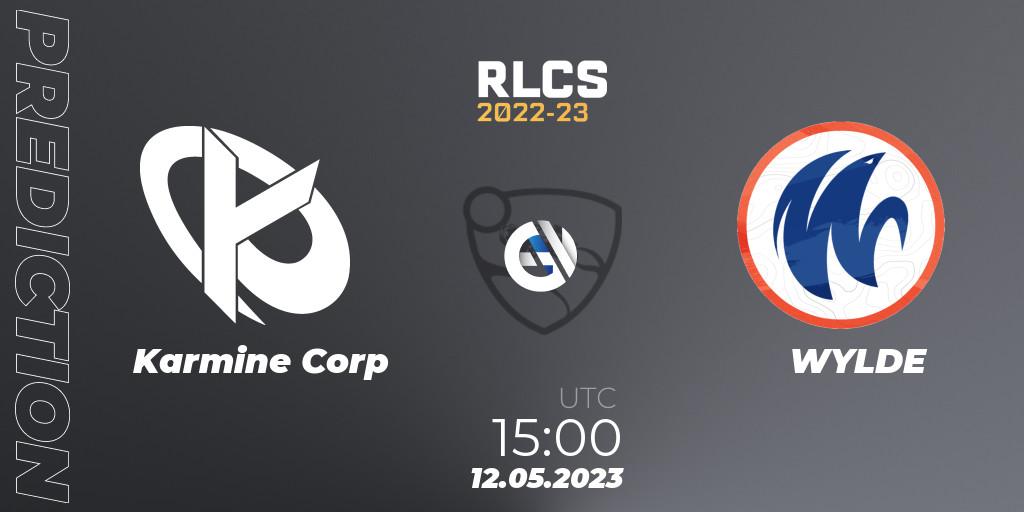Pronóstico Karmine Corp - WYLDE. 12.05.2023 at 15:00, Rocket League, RLCS 2022-23 - Spring: Europe Regional 1 - Spring Open